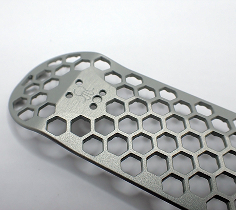 Machined grip in Airframe Clear and sandblast finish