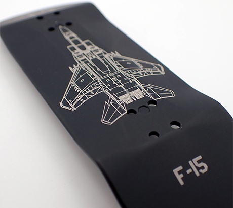 Solid Ollie with laser engraved F-15 Design